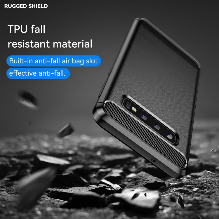 Brushed Texture Carbon Fiber TPU Case for Galaxy S10 - Galaxy Phone Cases by buy2fix | Online Shopping UK | buy2fix